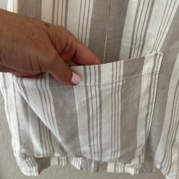 Torrid Linen Blazer. Beachy Sandy/ Natural Color Stripes. Size 5X - Picture 4 of 9